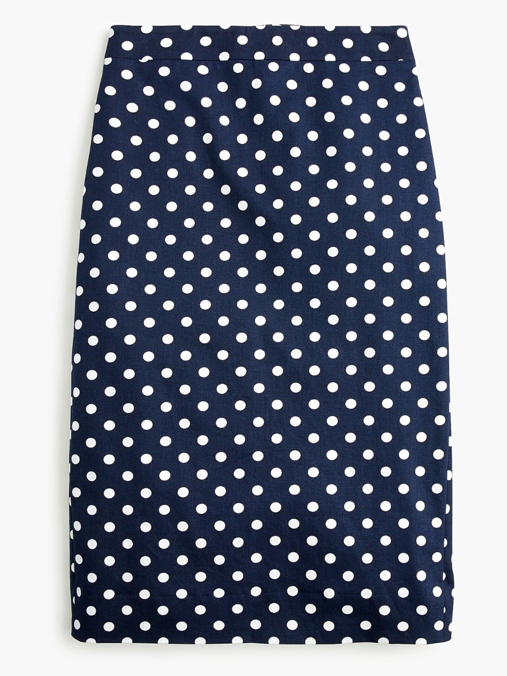 J Crew No. 2 Pencil Skirt in Navy Polka Dot Bi Stretch Cotton | 10